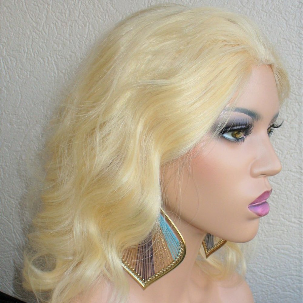 Real hair blonde #613 blonde lace front